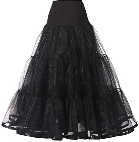 WOWBRIDAL Women's Ankle Length Petticoats Wedding Slips Plus Size Medium