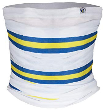 fanoriginals Snood Neck Scarf - White Blue Yellow Leeds Colours