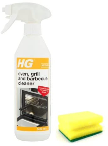 HG Oven Cleaner Spray (500 ML)- Grill, BBQ Cleaner Degreaser- For Effective Removal of Burnt-on Food, Grease and Grime with Degreaser Sponge