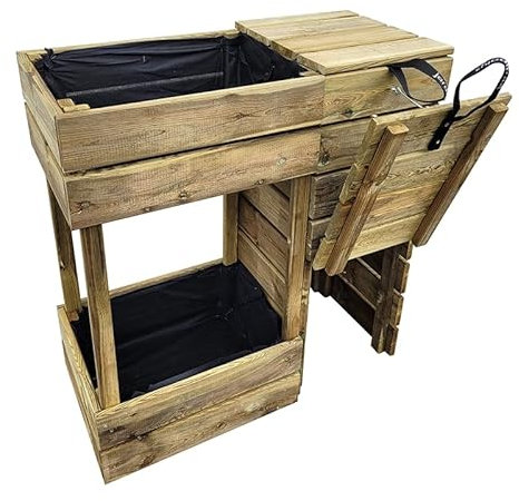 Jardipolys Composteur bac à Fleurs 2 en 1 - ESSENCIA - 80L