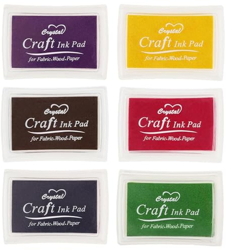 6 Pcs Ink Pads for Stamping, Washable Stamp Ink Pad, Color Ink Pad, Suitable for Card Making, Paper Craft, Scrapbook, Canvas, Rubber Art, Stamp Card Making