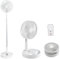 BESTBOMG Standventilator Leise Ventilator mit Fernbedienung, Tragbarer Faltbarer Teleskopventilator, 7200 mAh Vierstufig Regelbarer Tischventilator