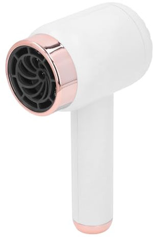 Fockety Secador de pelo portátil para viajes, modo dual caliente y frío, secado rápido USB, ligero y silencioso, mini secador de pelo de secado rápido con batería de 1500 mAh (blanco)