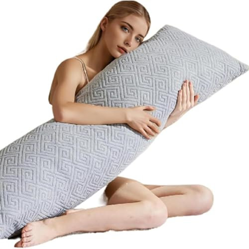KOOLEAN Memory Foam Seitenschläferkissen, Schwangerschaftskissen, Stillkissen mit Bezug, Lagerungskissen, Kissen für Frauen und Seitenschläfer (Gray)