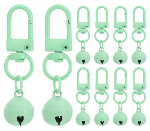 PATIKIL 10 PCS Campanellini Per Cani, Campanellino Per Collare Gatto Campanellini Per Piccoli Animali Portachiavi Carino All'Ingrosso Sonagli Forti Per Charm, Verde Chiaro