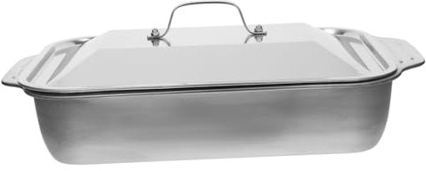 BESTYASH Stainless Steel Serving Tray Roasting Pan Rectangular Baking Dish Fish Grilled Plate Tray for Cooking