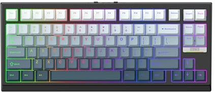 EPOMAKER G84 HE Tastiera da Gioco Wireless, 8K Polling & 8000mAh, SOCD & DKS, Tastiera ad effetto Hall con Trigger & Adjustable Actuation, RGB Backlit, PBT Keycap, Hot-Swap, per WIN/Mac (Nero)