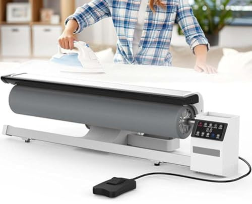 Robust roterande ångstrykjärn - professionell tvättpress för kläder, gardiner, lakan och dukar - perfekt för hotell och hem