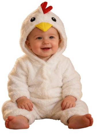 Genérico Disfraz de Pollito para Bebé Recién Nacido, Amarillo con Capucha y Zapatos Conjunto de Lana, Body Mono de Peluche para Fotos, Carnaval y Pascua, para Niña y Niño (0-18 Meses)