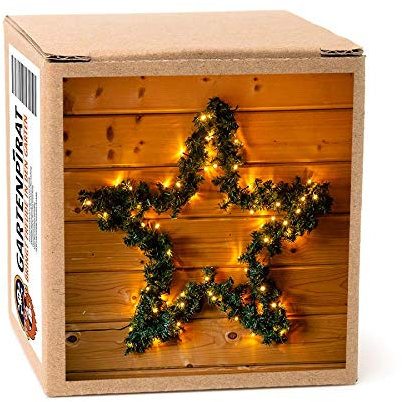Gartenpirat Weihnachtsstern 60 cm mit künstlicher Girlande 80 LED warmweiß Girlanden-Stern Beleuchtung Weihnachten Stern außen innen