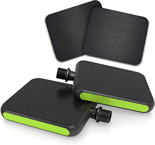 MOTOBICYCLES Reflex Urban Pedal Grün + 2 Ersatz Grip Oberflächen - das ultimative City- und Tourenpedal für alle Schuharten - Innovative Citybike, E-Bike Flat Pedale