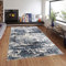 Carpetilla Kurzflor Wohnzimmer Vintage Antik Palmas Designer Teppich Abstrakt Cream Blau (80x150 cm)