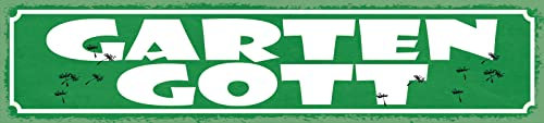 Cartel de chapa de 46 x 10 cm, cartel de calle: Jardín Dios - DekoNo7
