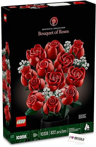 LEGO Bouquet di rose (10328) & Fiori dell’amicizia in regalo (30634), Icons, Collezione Botanica
