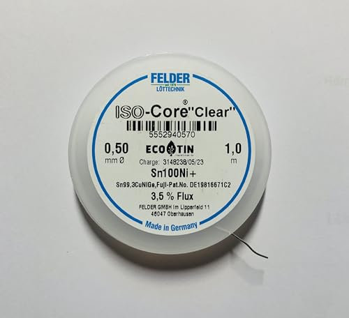 LZCF1M Clear Sn100Ni+ Bobine de fil à souder pliable Ø 0,5 mm 1 m