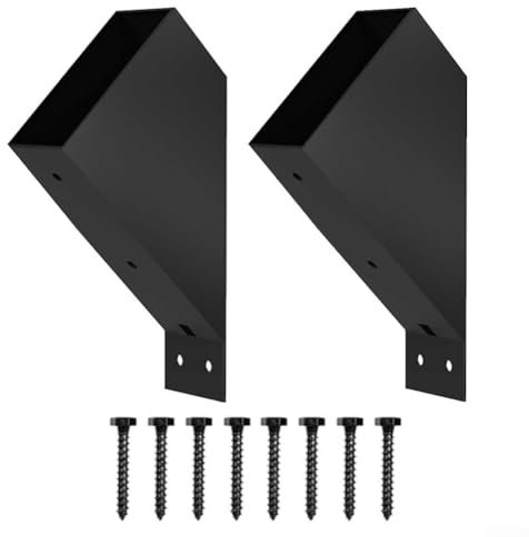 Oniissy Angle Support Brackets for Pergola, Black Iron Construction,Pergola Brackets 45 Degree Angle Support Heavy Duty Connector for 2x4 Wood Posts(2pcs)