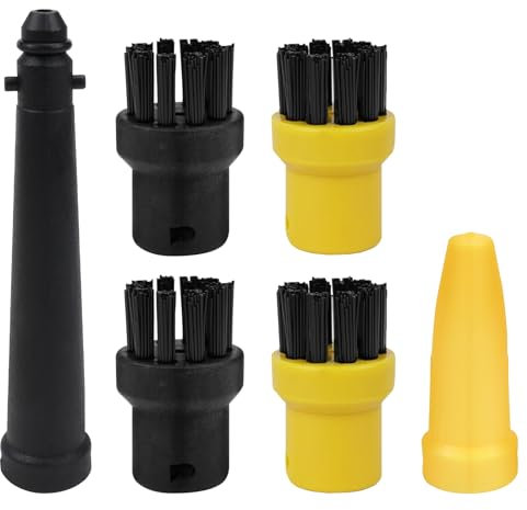 LPZMPZ 6 Stück Rundbürstenset für Kärcher, Dmpfreiniger Zubehör Fensterdüse für Kärcher, Dampfreiniger Kompatibel für Kärcher SC1 SC2 SC3 SC4 SC5 SC7 CTK10 CTK20