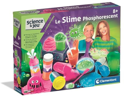 Clementoni | Le Slime Phosphorescent 8 Ans + | Activités DIY Scientifiques avec Couleurs | Expériences Ludiques Et Créatives | Fabriqué en Italie | Cadeau Jouet Enfant