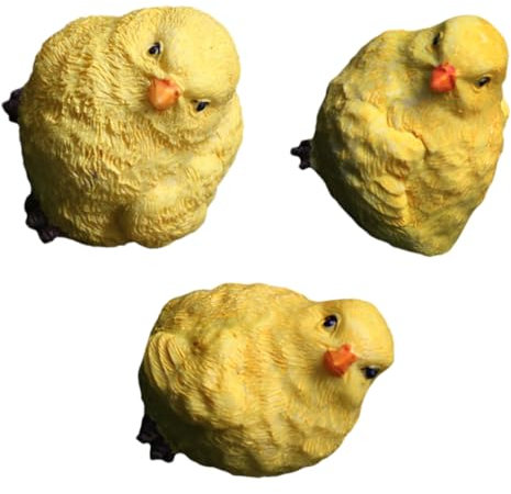 Supvox 3 Stück Niedliche Miniaturküken Entzückende Kükenfiguren Haushaltskükenfigur Ornamente