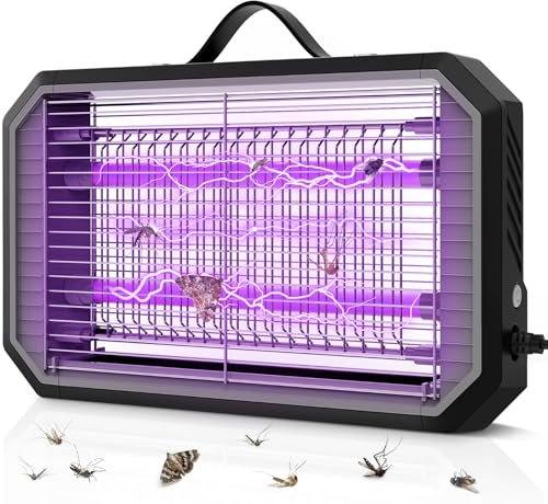 seenlast Lampe Anti Moustique, 2 * 5W Lampe UV Tue Mouche Électrique Puissant 4200V Tueur Lampe Anti Insectes, Destructeur d'insectes avec Éclairage LED Lampe pour Maison Cuisine Bureau