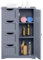 Yaheetech Badezimmerschrank, Beistellschrank Kommode mit 4 Schubladen und Schranktür, verstellbare Regalebene, Badschrank Sideboard für Wohnzimmer, Küche, Flur, Grau