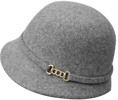 YJZQ Femmes Chapeau Cloche élégant Chapeau Melon Charleston année 20 Couvre-Chef Bonnet Feutre Style Vintage 56-58CM