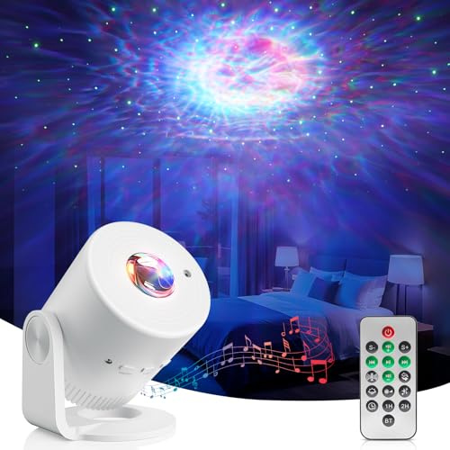 Proyector de Estrellas Galaxia LED, Lámpara de Cielo Estrellado con Temporizador y Control Remoto, Modo Múltiple con Brillo y Sonido Ajustables, Luz Nocturna para Niños y Adultos, Regalo y Decoración
