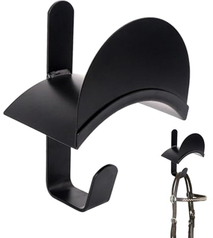 Gancho de metal resistente – Soporte de brida montado en la pared – Ganchos de establo duraderos para trenzas, riendas y cabestros – Solución de almacenamiento resistente a la corrosión para establos
