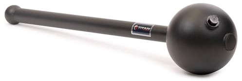 Titan Fitness Loadable Mace Hammer, 12.5 LB +/-3% Empty Weight, Loadable up to 40 LB Workout Club, Weighted Steel Mace Bell for Strength & Functional Training, Full Body Workouts