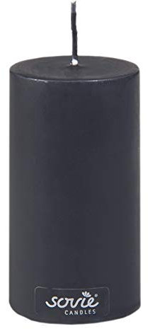 Sovie CANDLES Stumpenkerze | Trauer Votivkerze Blockkerze | 1 Flachkopfkerze in Schwarz (Ø50mm x 100mm)