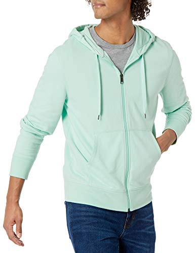 Amazon Essentials Herren Leichter French-Terry-Hoodie Mit Durchgehendem Reißverschluss Und Bequemer Passform, Minzgrün, XXL