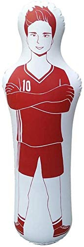 LuukUP 160CM Football Training Inflatable Dummy-Football Training Goal Goalkeeper Stand Tumbler-Tumbler Air Mannequin Defender Wall For Adult Children-For Dribbling Wall Passing Drills (Red)