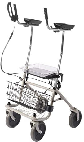 FabaCare Arthritis Rollator mit Einhandbremse, Unterarmrollator, gepolsterte Armauflagen, Arthritsrollator höhenverstellbar, bis 120 kg, Einhandbremse rechts