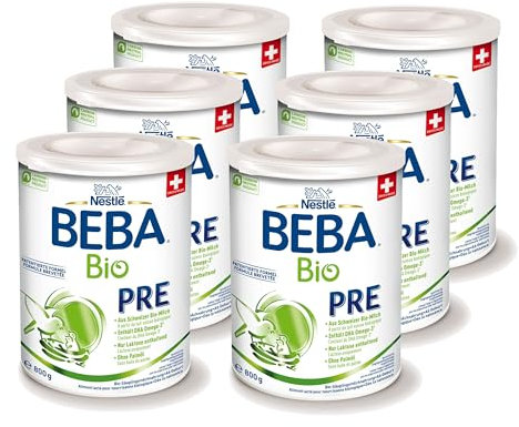 BEBA PRE Bio Anfangsmilch, Anfangsnahrung von Geburt an (6 x 800g), 4800.0 gramm