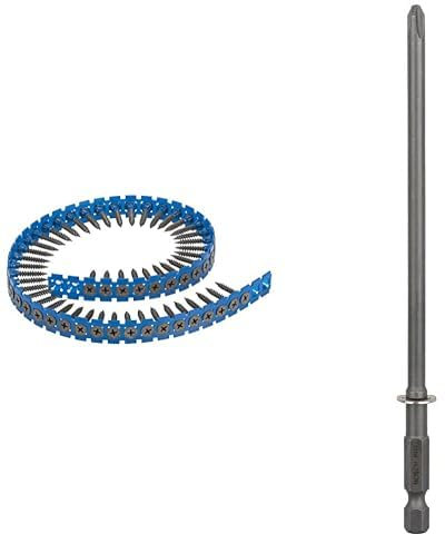 BOSCH Schnellbauschraube Feingewinde, S-F, 3,9 x 35 mm, 2608000552 & Bosch Professional Bit Extra-Hart für Phillips-Kreuzschlitzschrauben (PH2, Länge: 145 mm)