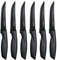 LAZAHOME Steak Knives Set of 6, Serrated Edge Stainless Steel Kitchen Knife with Ergonomic Handle, Dishwasher Safe, Rust-Proof