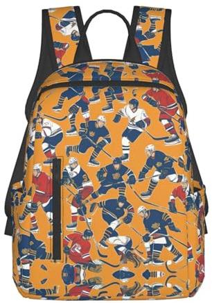 YQxwJL Joyeux Noël, 1 sac à dos léger, imprimé, sac à dos de voyage, sac à dos d'étudiant, sac à dos pour ordinateur portable pour homme et femme, Hockey, One Size