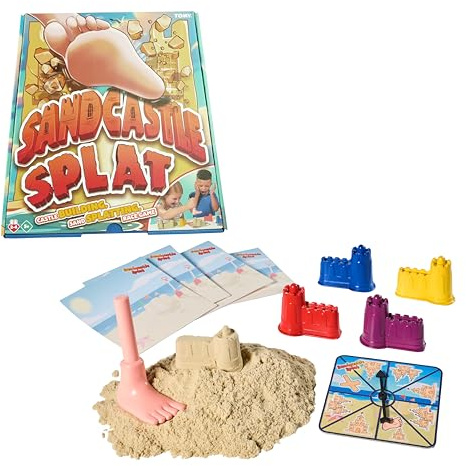 TOMY Sandcastle Splat - Das Sand-Spritzende, Burg-Bauende Rennspiel für 4 Spieler ab 5 Jahren