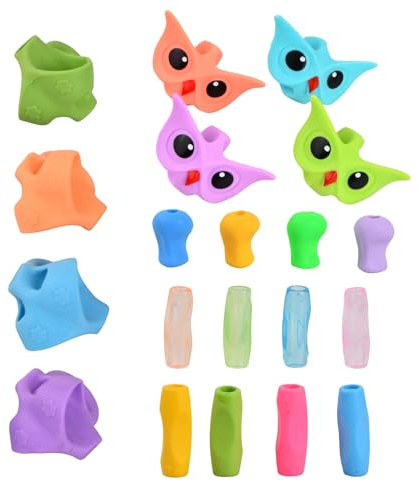 Anseom 20 Pezzi Impugnatura Matita Bambini, Impugnature per Matite in Silicone Strumento di Correzione della Postura di Scrittura Aiuto Scrittura Strumento Correzione della Postura per Bambini Adulti