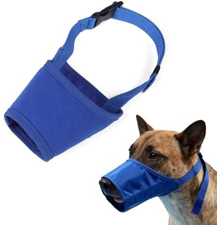 Dog Muzzles Suit,Breathable & Waterproof Adjustable Dog Muzzle for Small,Medium-Anti-Biting,Anti-Barking,Anti - Chewing Protection (Blue,Suitable for Long Snouts)