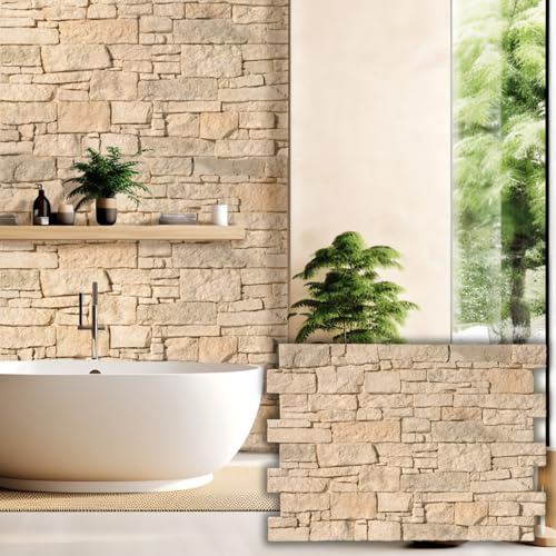 Bricopol Paneles Decorativos Pared | Panel Acústico Insonorización |Revestimiento Paredes | Aislante Térmico |Ignífugos |Decoración Interior Exterior |Fácil Instalacion Teruel Blanco Tierra