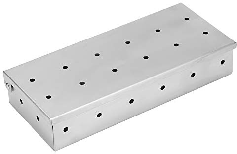 Caja ahumadora de acero inoxidable, accesorio para parrilla de barbacoa, herramienta de cocina al aire libre para parrilla de carbón y madera, 22x9x4cm