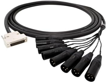 Cable MR202-8ATKL 8 Multicore Snake D-Sub 25 Male to XLR Male Length 40 ft Home Appliance Replacement Cable Universal Design Household Equipment Cord