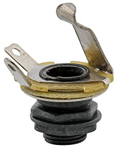 Musiclily Basic 1/4 Inch 6.35mm Mono Output Jack Socket for Strat Tele Style Electric Guitar Bass, Black