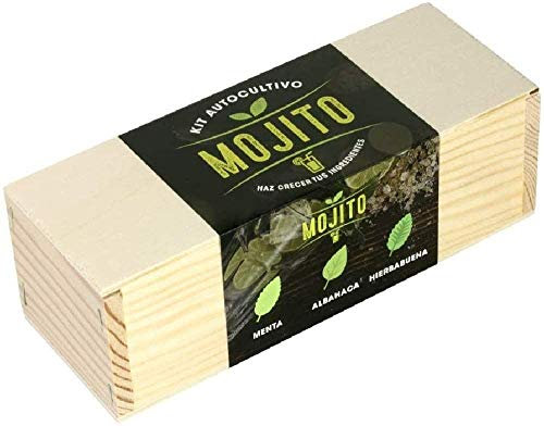 Kit Autocultivo Mojito | Cultiva Menta, Albahaca y Hierbabuena en Casa | Regalo Original para Amantes del Cóctel, Jardinería y Cocina | Ideal para Terrazas, Huerto Urbano y Regalos Gourmet | Resetea