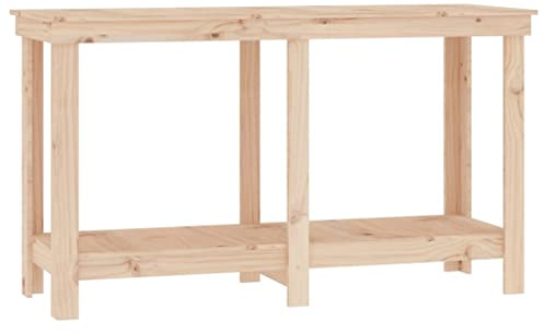 vidaXL Banco de Trabajo Mesa Herramienta Estantería Estante Taller Garaje Bricolaje Cargas Pesadas Almacenamiento de Madera Maciza de Pino