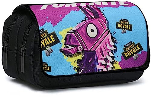 Doyomtoy Spielthema Doppelreißverschluss Segeltuch Federmäppchen,Große Kapazität Briefpapier Pouch Stifte Etui Mäppchen Mädchen Teenager für Schul und Bürobedar (lila)