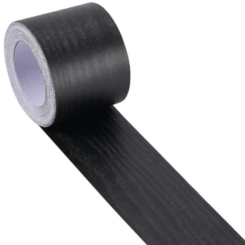 GORGECRAFT 10m X 50mm Holzmaserungsband Realistisches Holzmaserungs-Reparaturband Schwarz Selbstklebend Wasserfest Furnierkantenband Für Tische Stühle Türen Fenster Fußböden Und Möbelrenovierung