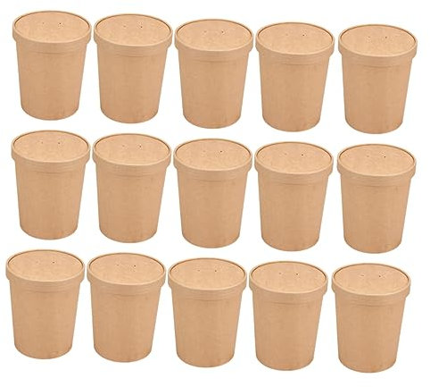 Anneome Suppenbecher Aus Dickem Papier Mit Deckel 50 Stück Auslaufsichere Wiederverwendbar-suppenbehälter Zum Mitnehmen Für Warme Mahlzeiten