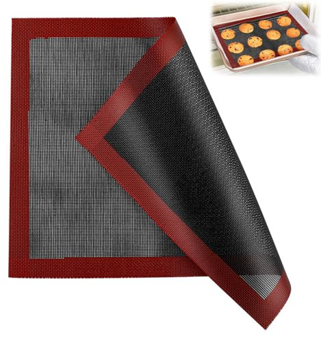 Tapis de cuisson en silicone - 40 x 30 cm - Réutilisable - Antidérapant - Tapis de cuisson durable - Pour four, micro-ondes
